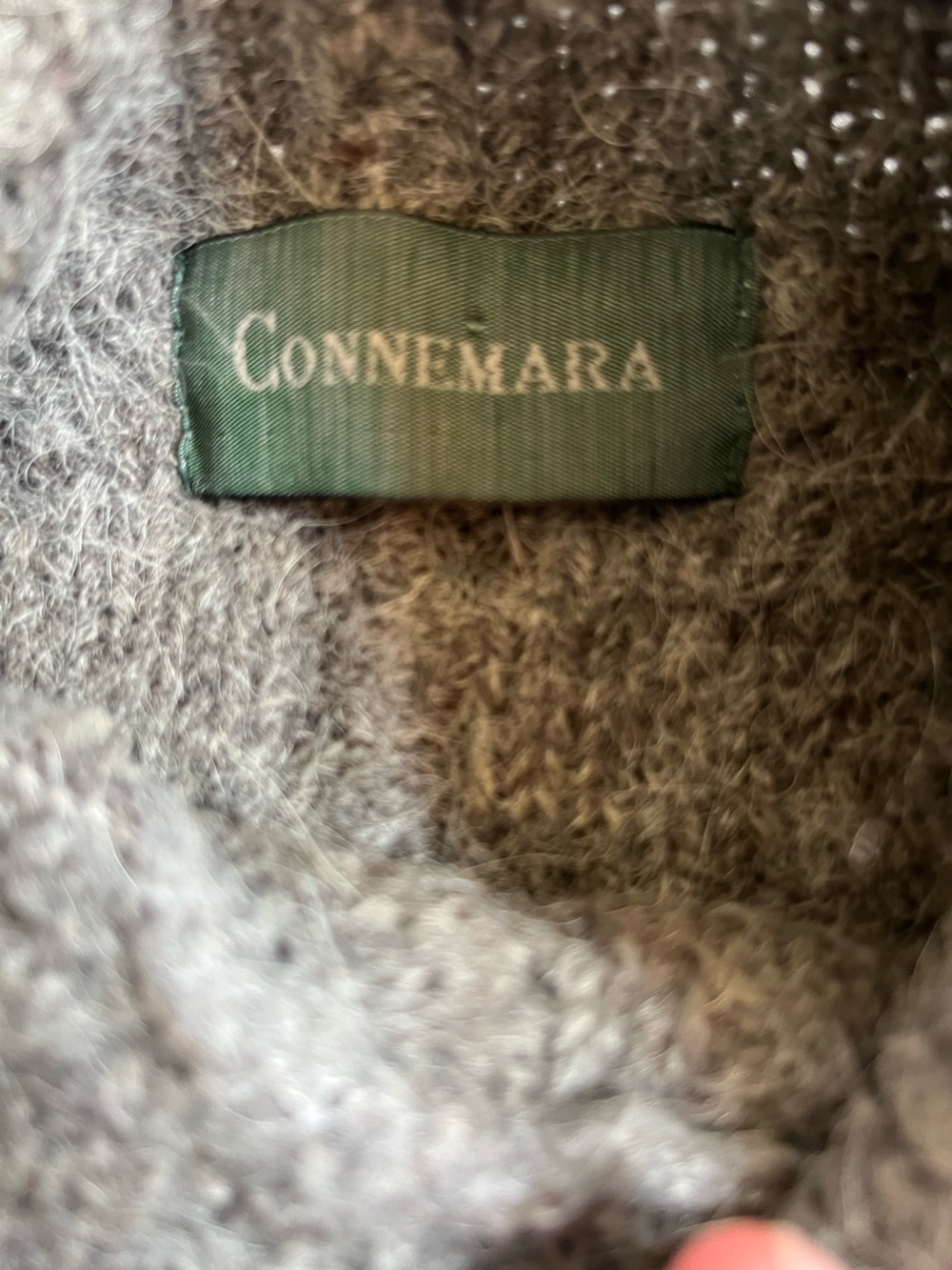 Wool Alpaca Made in Ireland Connemara Grey Chunky Fisherman Cable Knit Sweater - Picture 7 of 10